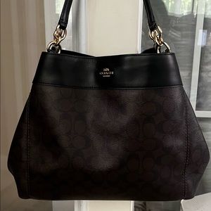 Dark brown Coach bag gently used